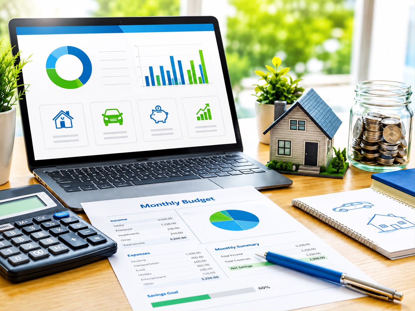 Financial graphs and calculator